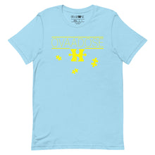 Load image into Gallery viewer, &quot;OVAADOSE LOGO&quot; TEE (YELLOW ON OCEAN BLUE)
