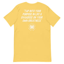 Load image into Gallery viewer, &quot;OVAADOSE LOGO&quot; TEE (WHITE ON YELLOW)
